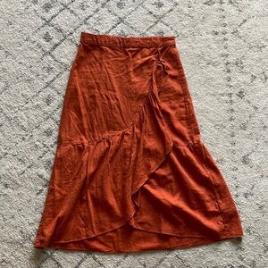 Midi Length Ruffle Skirt